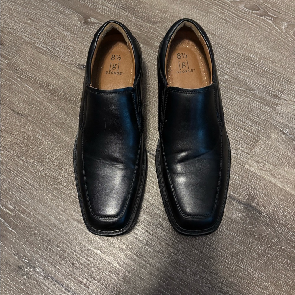 George Men's Classic Black Slip-On Loafers